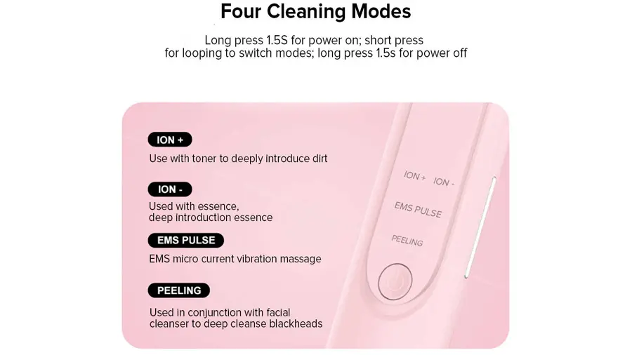 فانکشن های پاک کننده آلتراسونیک صورت شیائومی Xiaomi InFace Ultrasonic Ion Cleansing MS7100