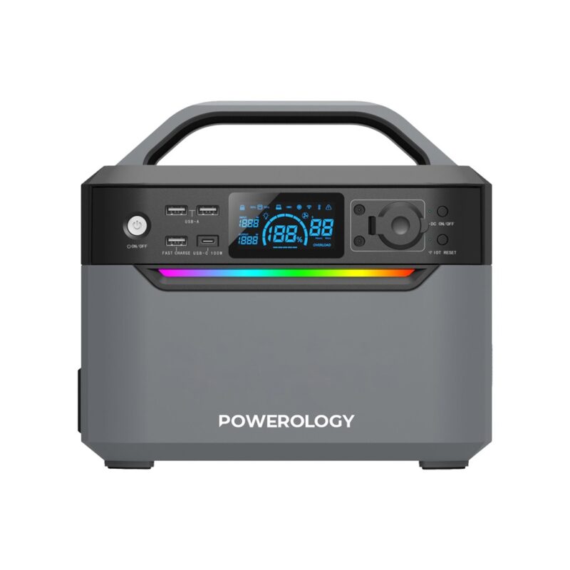 ژنراتور پاورولوژی قابل حمل Powerology 120000mAh Portable Power Generator Fast Charging 384Wh 600W