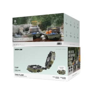 Green Lion Twin Flame Foldable Camping Stove Green 1