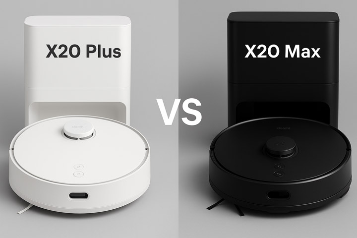 مقایسه جارو رباتیک شیائومی x20 plus با x20 max