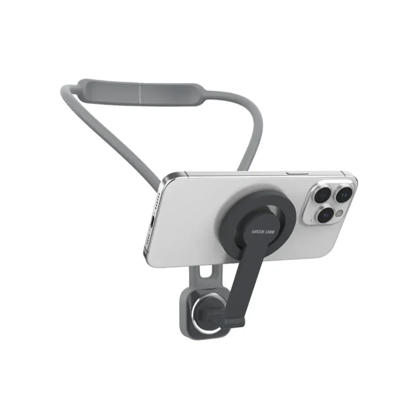 GNMGNCKHLGY Green Lion MagSafe Neck Phone Holder Grey