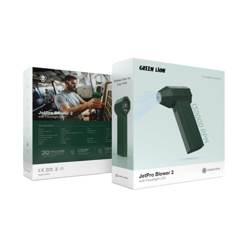 Green Lion Smart Appliances Lifestyle JetPro Blower 2 with Floodlight LED 4 Gear Dark Green GNJPBLWR2GN