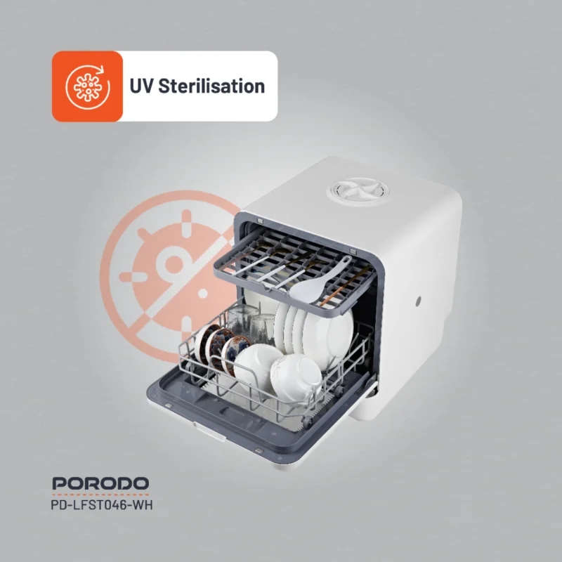 Porodo Lifestyle Counter Top Dishwasher White 3