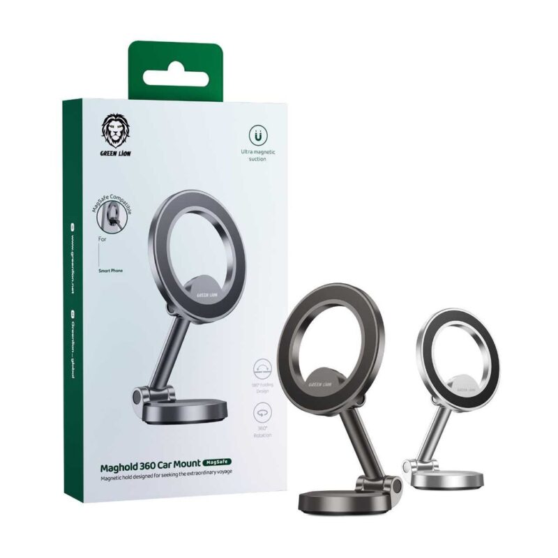 GNMAGH360CMBK Green Lion Maghold 360 Car Mount Black 1