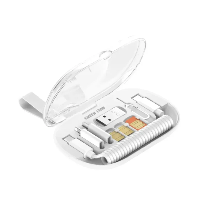 GNMLDTCBSETWH Green Lion 6 in 1 Multi Functional Data Cable Set White