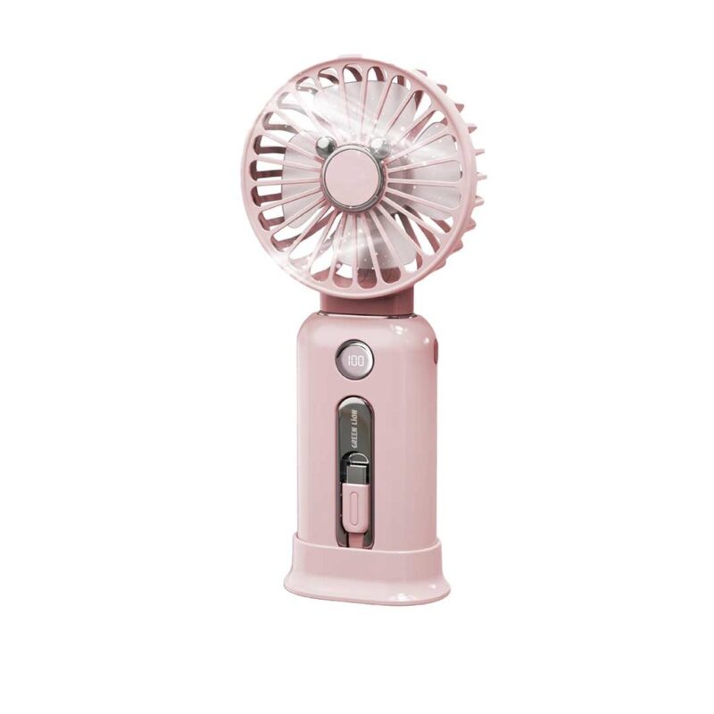 GNWIMTPB10PK Green Lion Wind Mate Portable Power Bank Fan Pink