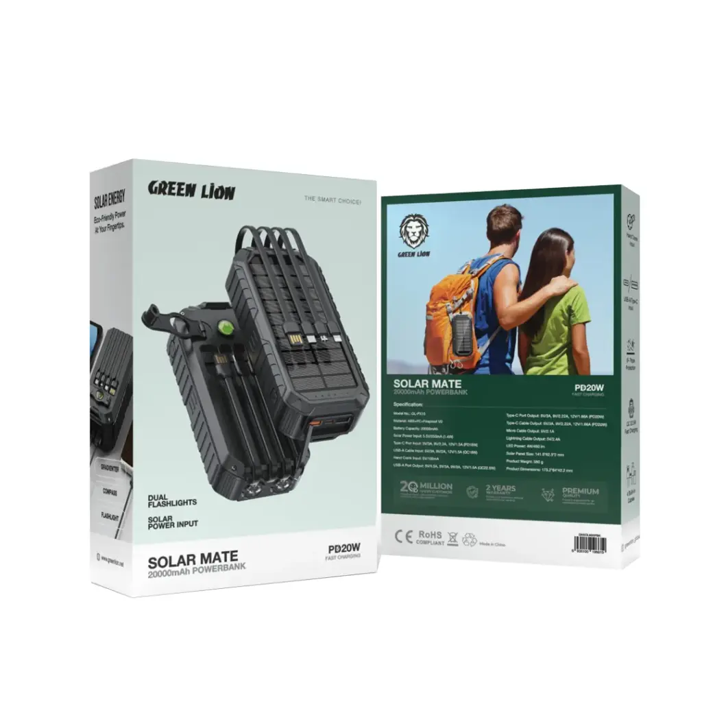 Green Lion Solar Mate Power Bank 20000mAh Black