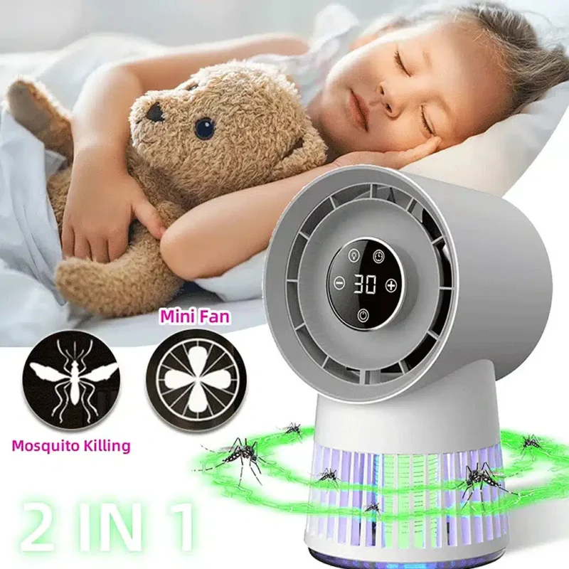 پنکه و حشره کش leaftless fan + mosqito light jc-fs-f01 - Image 4