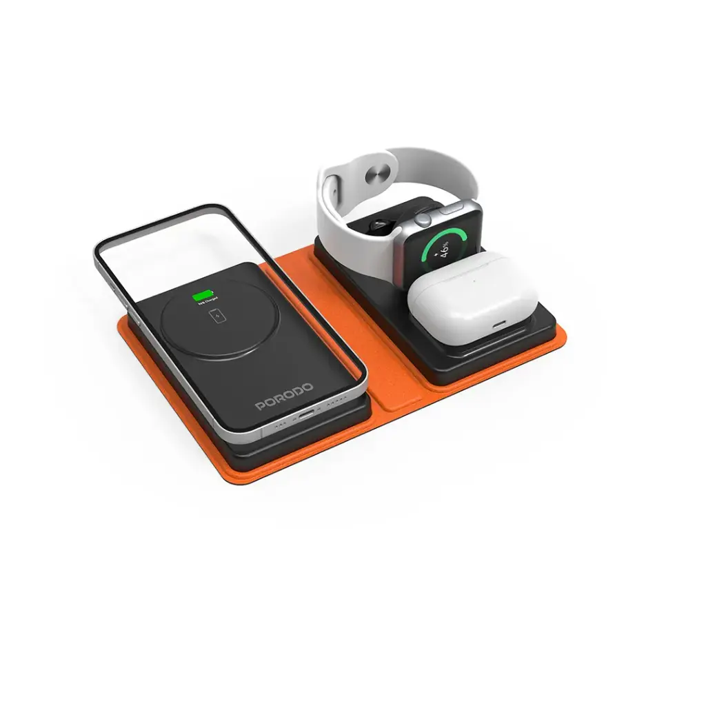 PD FWCH051 BK Porodo 8000mAh Folding 4 Device Charger Black