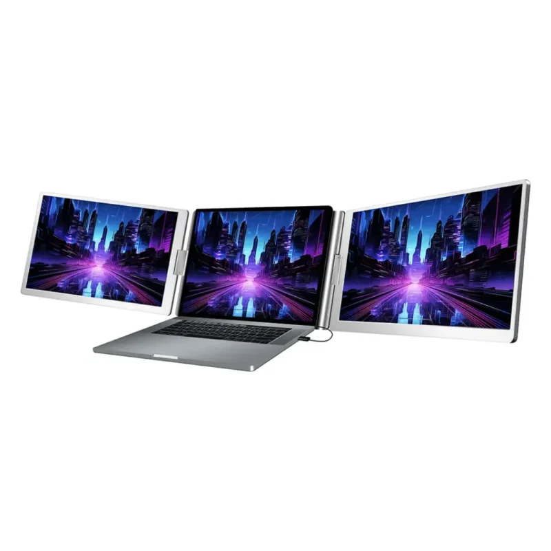 PDSLM14 Powerology Dual Screen Portable Monitor Silver
