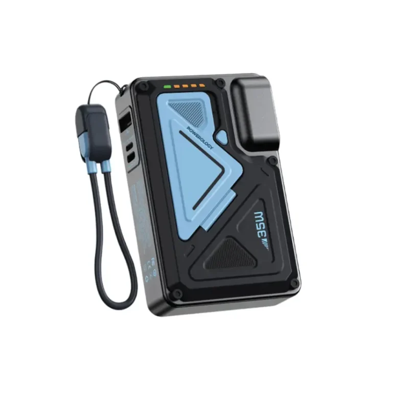 PPBCHA80 BK Powerology 10000mAh Wall Charger MagSafe Power Bank Black