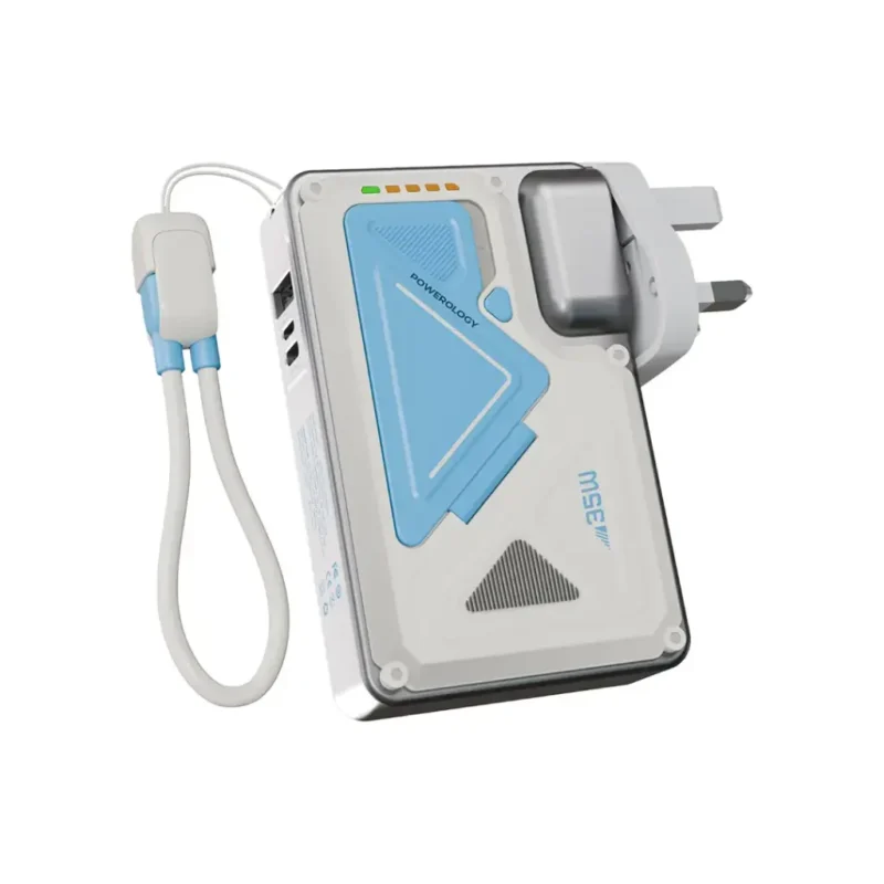 PPBCHA80 WH Powerology 10000mAh Wall Charger MagSafe Power Bank White