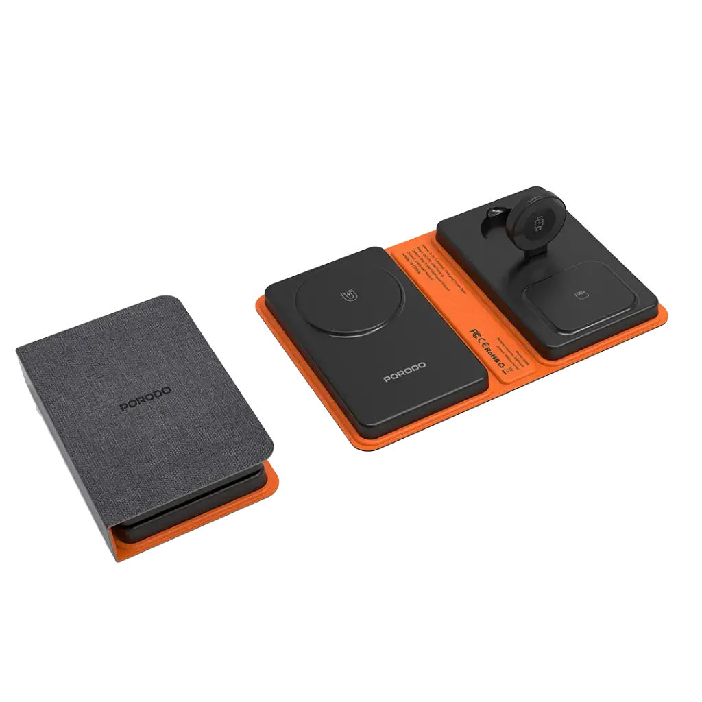 Porodo 8000mAh Folding 4 Device Charger Black