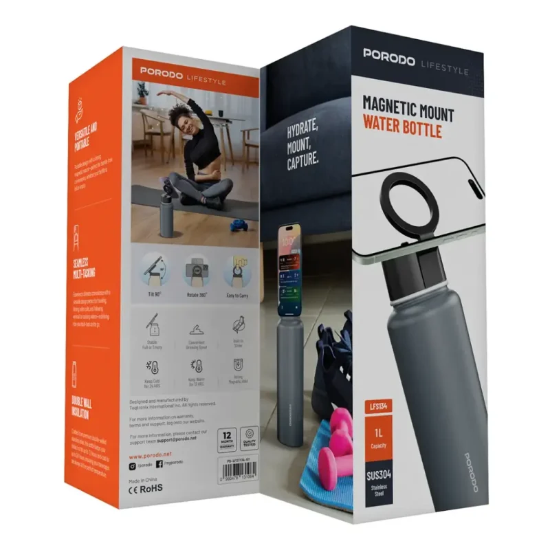 Porodo Lifestyle Magnetic Mount Water Bottle 1 1