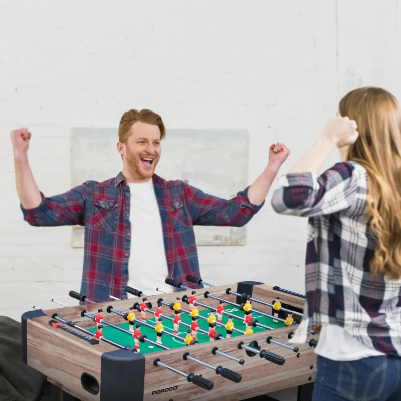Porodo Lifestyle Multi Game Table Foosball Billiards Hockey Table Tennis Brown