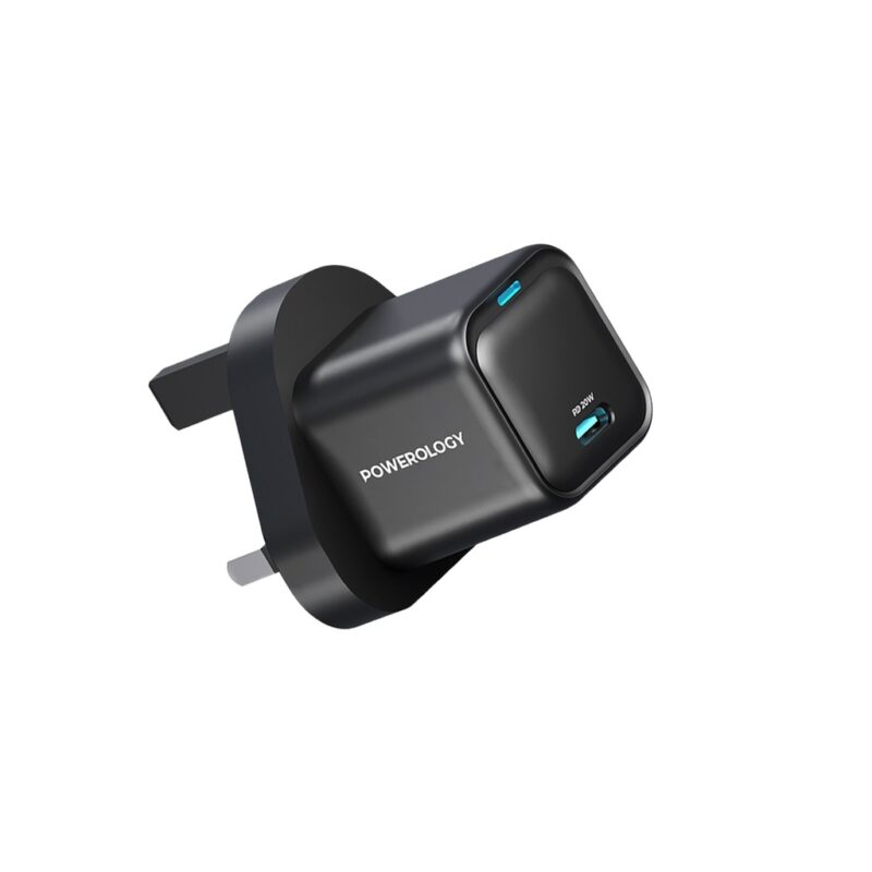Powerology 20W Single C Port PD Charger UK Black
