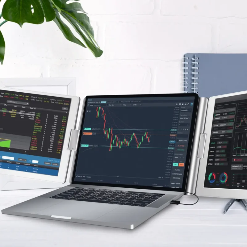 Powerology Dual Screen Portable Monitor Silver 1