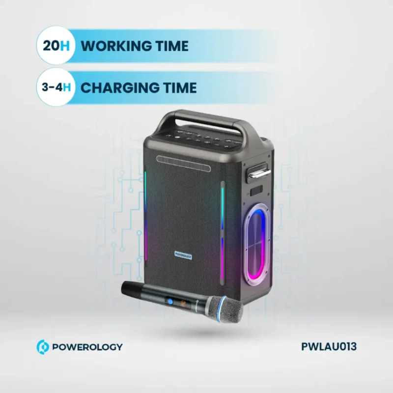 Powerology Karaoke Party Speaker Silver