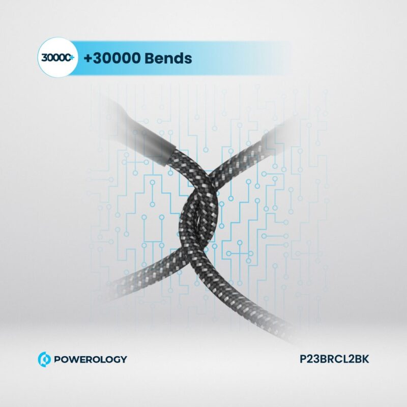 Powerology New Braided Type C to Lightning Cable 2M PD 60W 2