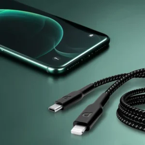 کابل شارژر 60 وات تایپ سی به لایتنینگ پاورولوژی  Powerology New Braided Type-C to Lightning Cable 2M PD 60W 