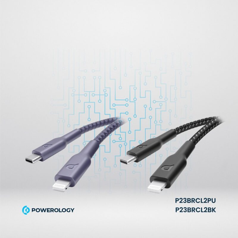 Powerology New Braided Type C to Lightning Cable 2M PD 60W 4