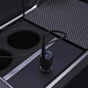 Powerology PD65W PD20W QC18W LED Triple Ports Car Charger Black