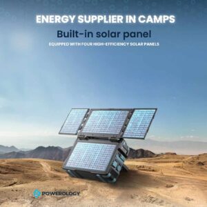 Powerology Portable Solar Power Generator 284Wh 300W QC Black 3