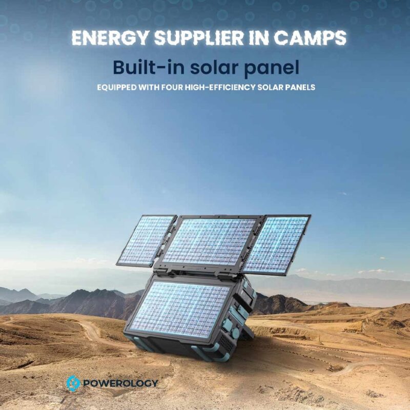 Powerology Portable Solar Power Generator 284Wh 300W QC Black 3