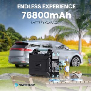 Powerology Portable Solar Power Generator 284Wh 300W QC Black 4