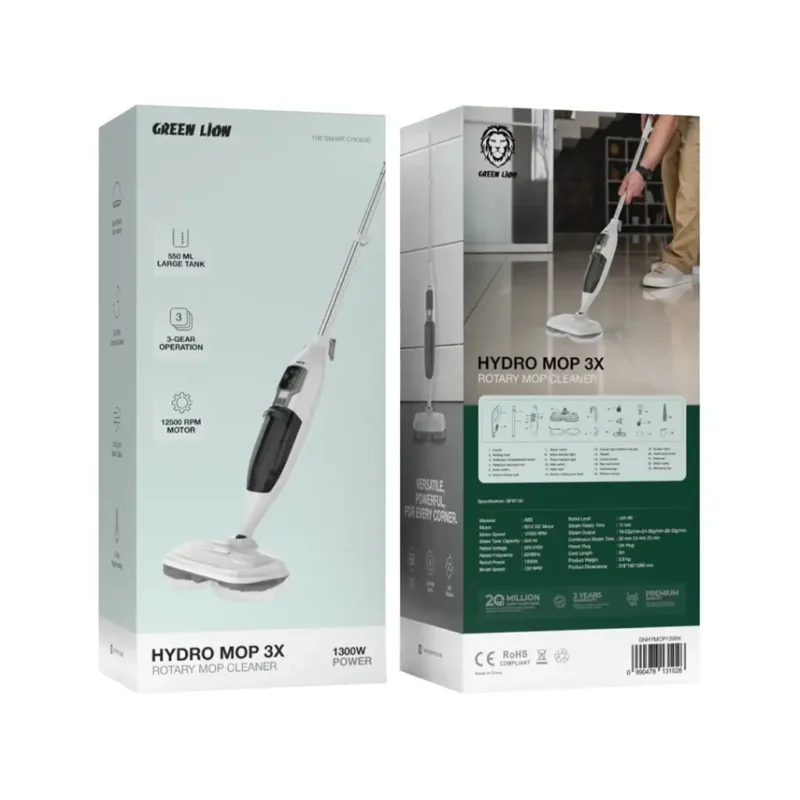 Green Lion Hydro Mop 3X Rotary Mop Cleaner 1300W White