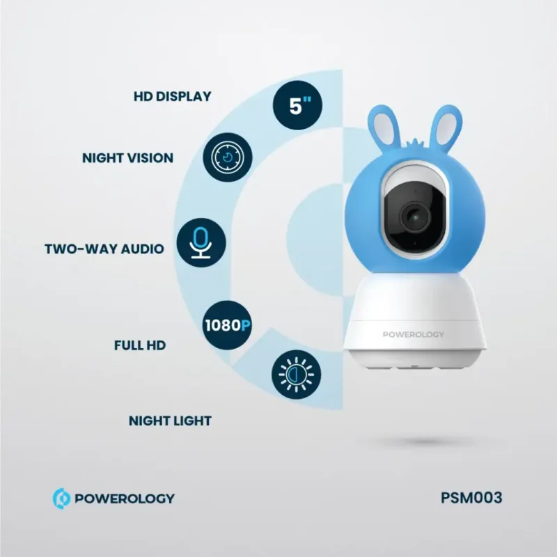 Powerology Monitor App Baby Camera Blue Pink