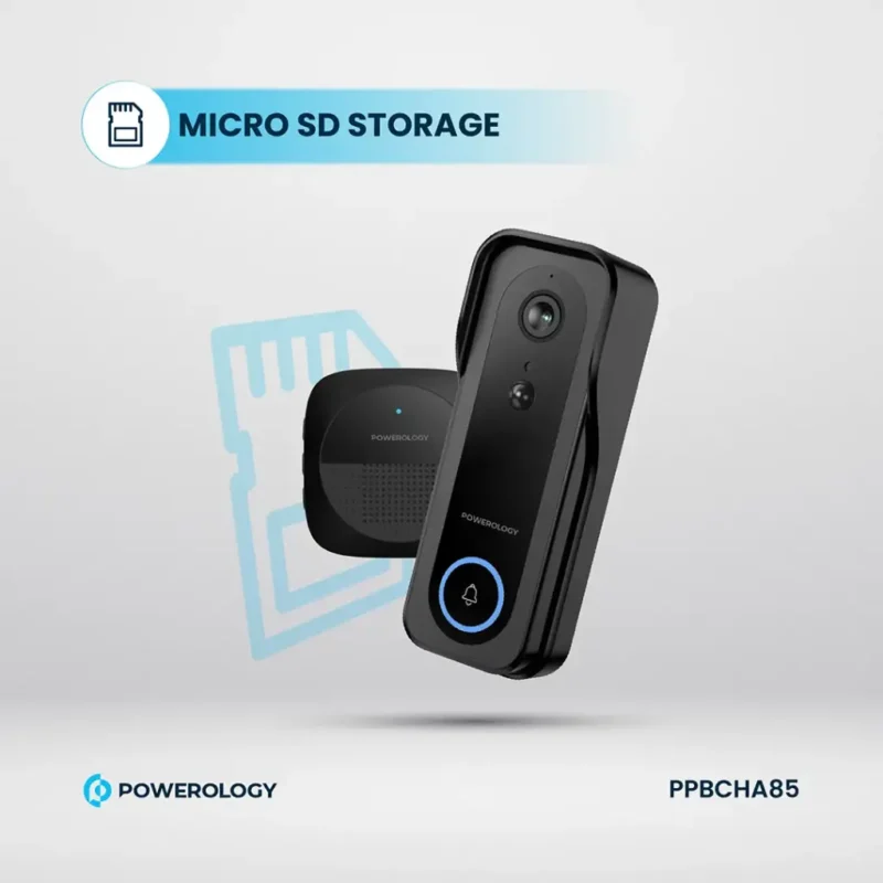 Powerology Smart Doorbell Camera Black 2