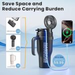 فلاسک ورزشی همراه با فن  HandFan 3-in-1 Insulated Sport & Gym Water Bottle - Image 5