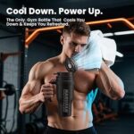 فلاسک ورزشی همراه با فن  HandFan 3-in-1 Insulated Sport & Gym Water Bottle - Image 4