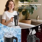 فلاسک ورزشی همراه با فن  HandFan 3-in-1 Insulated Sport & Gym Water Bottle - Image 3