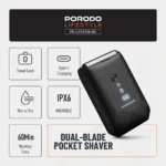 ریشتراش جیبی دو تیغه پورودو Porodo Lifestyle Dual-Blade Pocket Shaver - Image 2