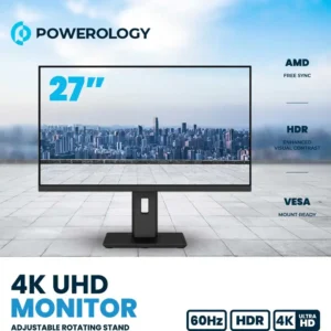 مانیتور 4K پاورولوژی 27 اینچ Powerology 27" 4K Office Monitor with RGB light مانیتور 4K پاورولوژی 27 اینچ Powerology 27" 4K Office Monitor with RGB light