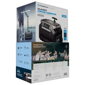 Powerology Solar Input Portable 640000mAh Generator Black