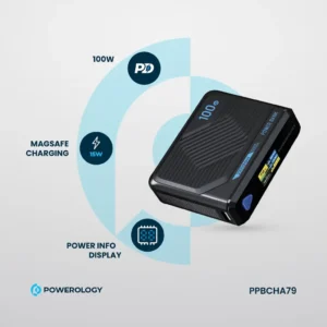 Powerology Ultra Mini 20000mAh Power Bank Black