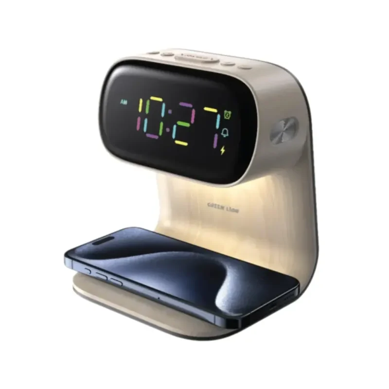 ساعت رو میزی گرین لاین Green Lion Bedside Clock with Wireless Charger - Image 1