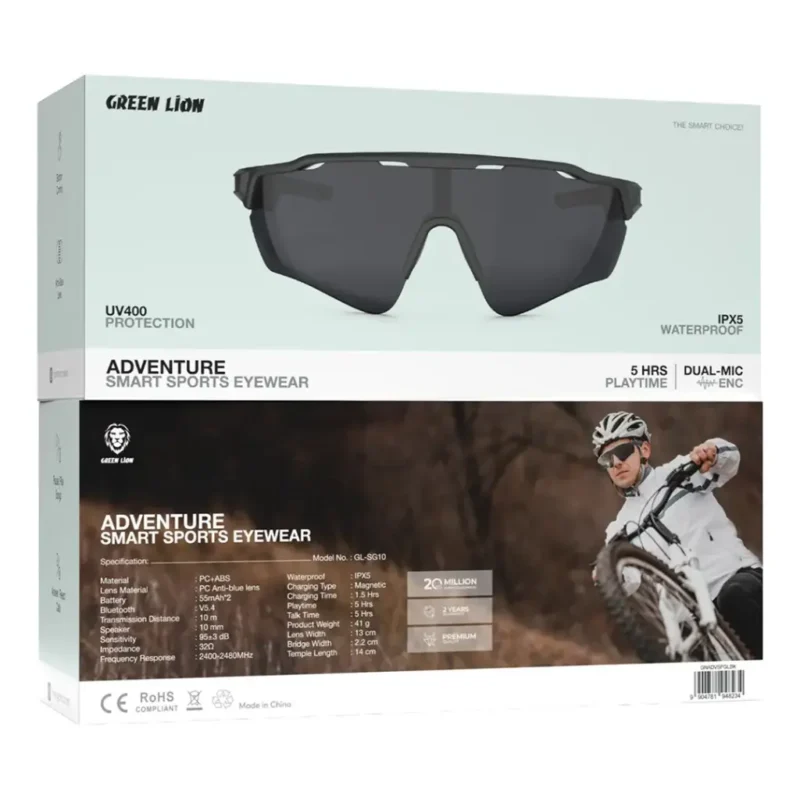 عینک هوشمند ورزشی گرین لاین Green Lion Adventure Smart Sports Eyewear - Image 3