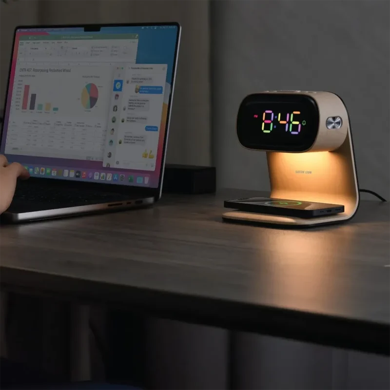 ساعت رو میزی گرین لاین Green Lion Bedside Clock with Wireless Charger - Image 3