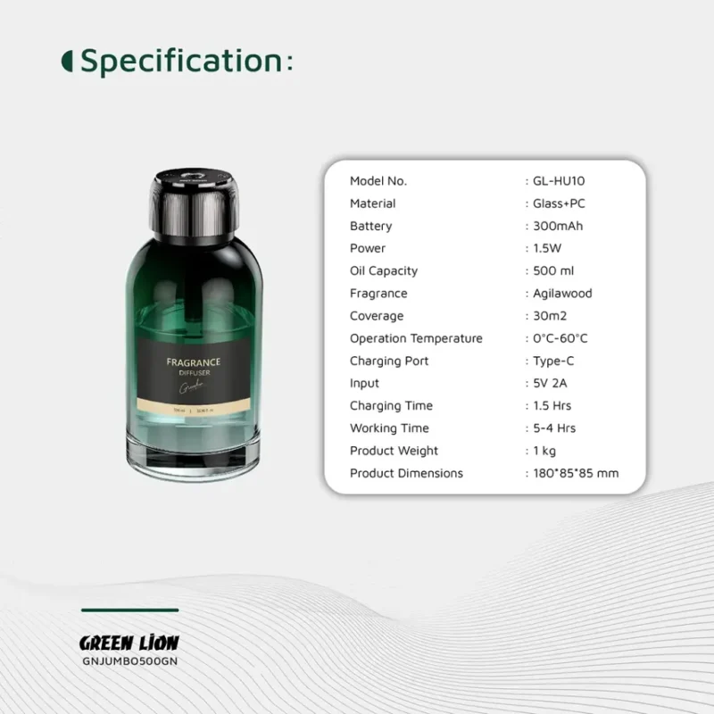 خوشبو کننده 500 میل گرین لاین Green Lion Jumbo Fragrance Diffuser - Image 3