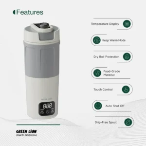 Green Lion Kettle Go Electric Kettle 600mL White 1