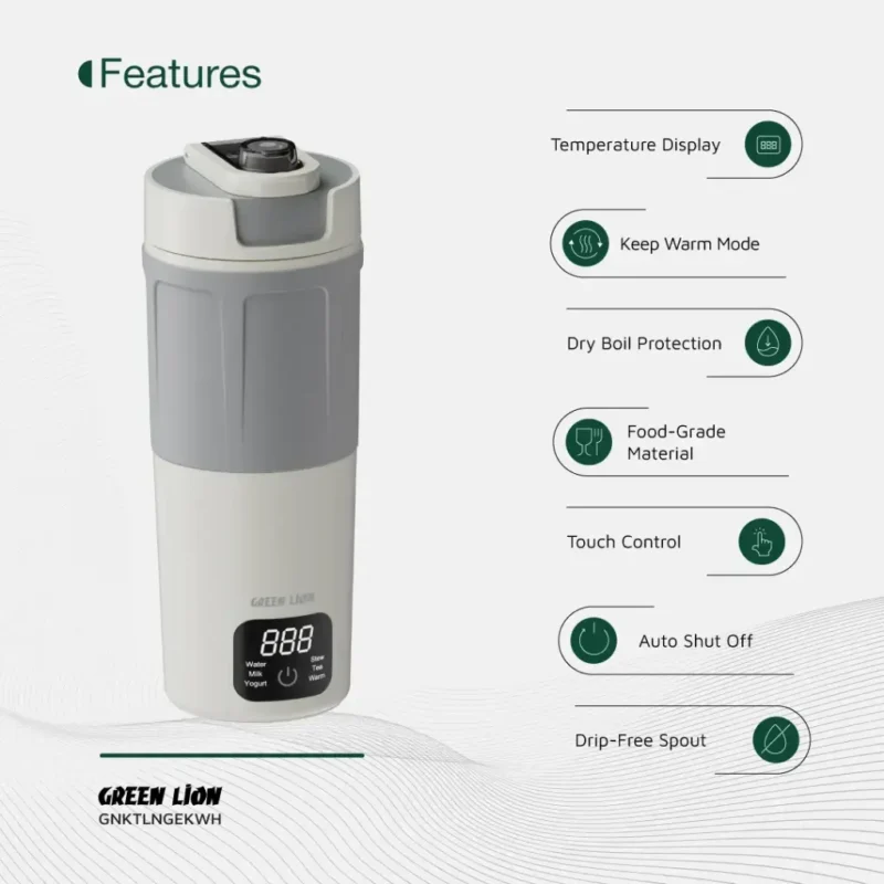 فلاسک برقی 600 میلی لیتری گرین لاین Green Lion Kettle & Go Electric Kettle 600mL - Image 2