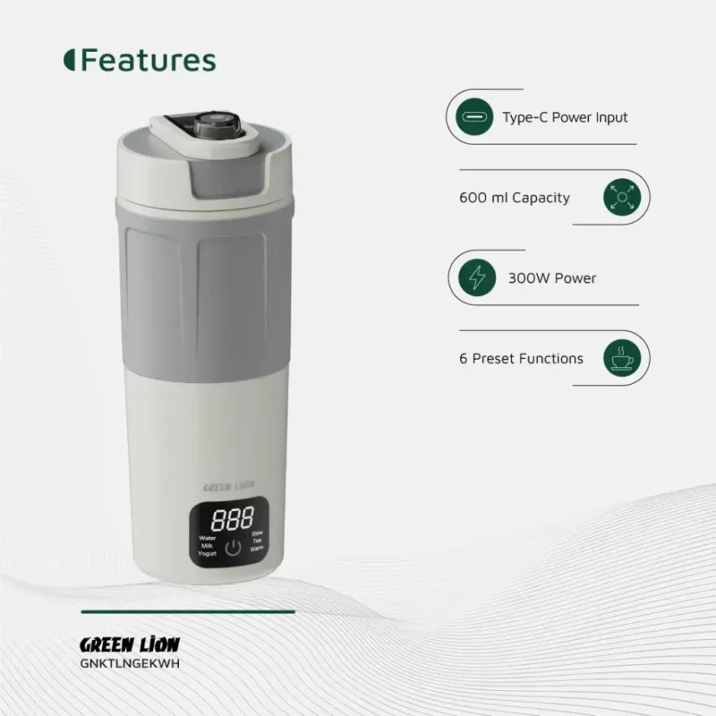 فلاسک برقی 600 میلی لیتری گرین لاین Green Lion Kettle & Go Electric Kettle 600mL - Image 3