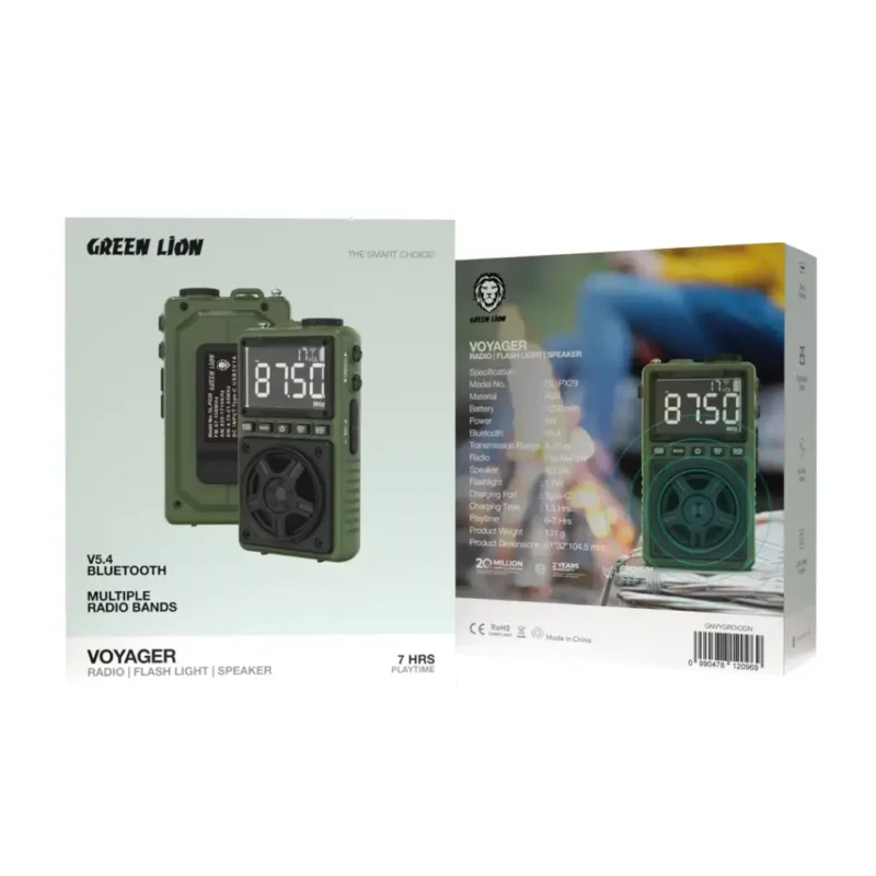 رادیو ایپیکر و چراغ قوه گرین لاین Green Lion Voyager Portable Radio | Flash Light | Speaker - Image 3