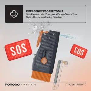 Porodo Lifestyle Vehicle Emergency Safety Kit Black 5