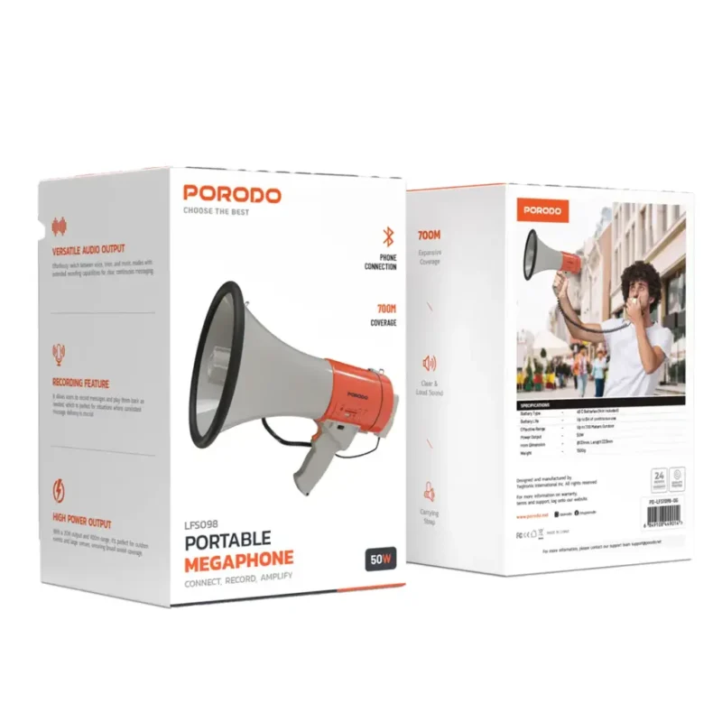بلند گوی دستی پرودو Porodo Portable Megaphone - Image 2