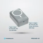 پاوربانک 30000 میلی آمپری پاورولوژی Powerology 30000mAh MagSafe Aluminum Power Bank - Image 2